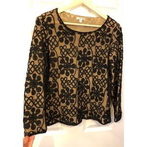 Sophie Max Black Floral Top L
